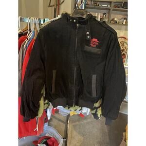 Vintage Rare 80s Pizza Hut Corduroy Staff Uniform Bomber Jacket Size L USA Made